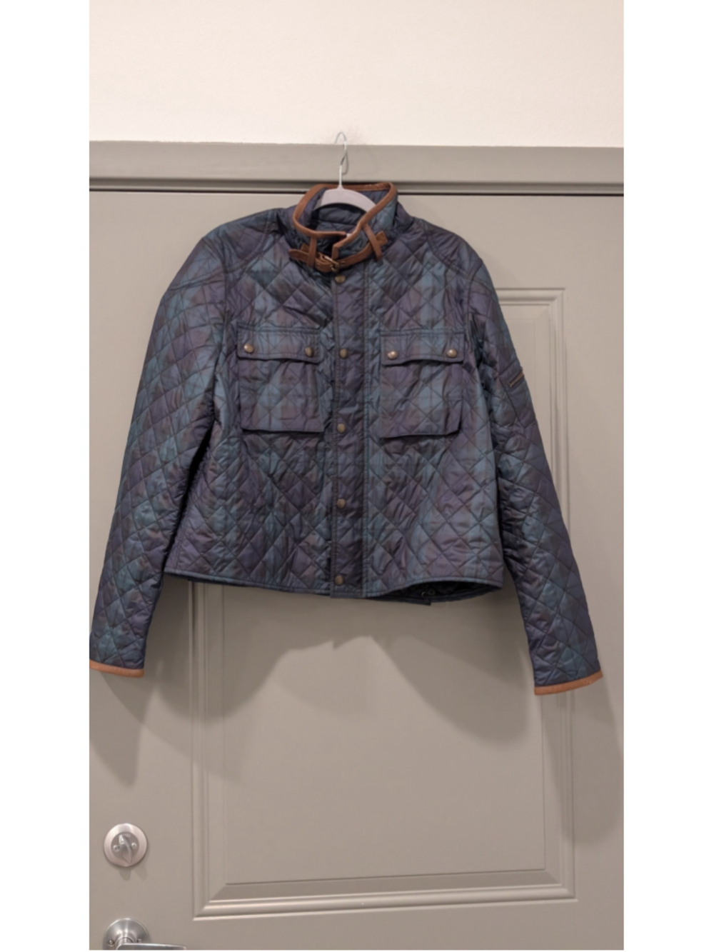 Polo Ralph Lauren Plaid Quilted Leather Trim Equestrian Jacket L - Picture 10 of 16